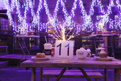 Mozart's Coffee Reserved Table for the Holiday Light Show