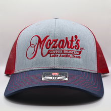 Load image into Gallery viewer, Grey and Maroon Mozart&#39;s Trucker Hat
